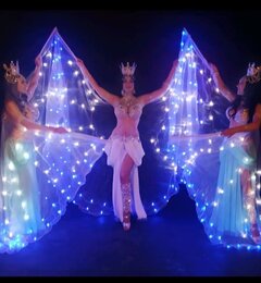 Восточное шоу со световыми крыльями и вейлами